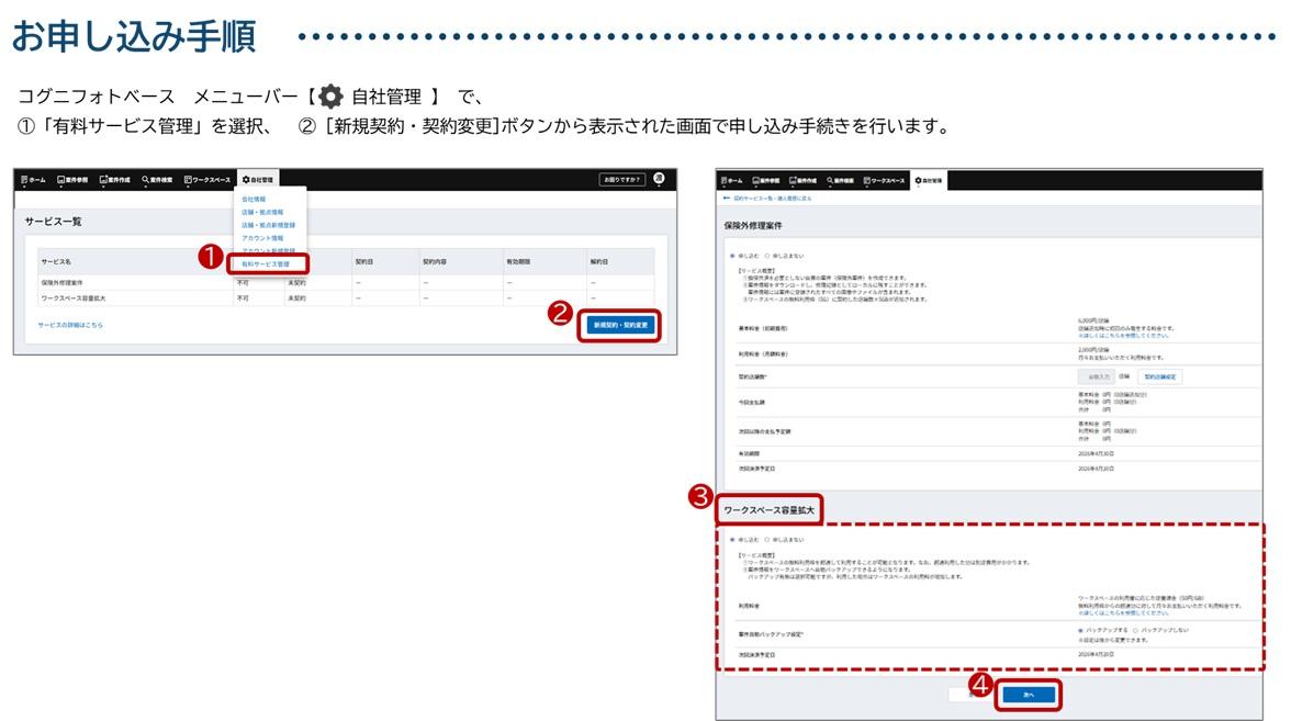 有料サービスのお申し込み